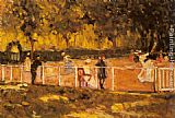 An Interesting Game Paintings - A Game of Tennis by Marguerite Rousseau